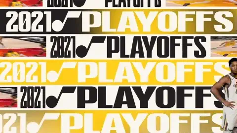 Utah Jazz playoffs motion loop: kinetic type and player graphics