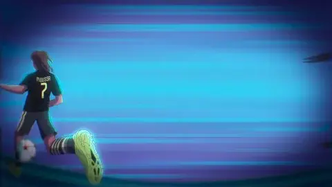 Adidas and Real Madrid animation loop: player striking the ball